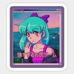 Retro Vaporwave 80s anime aesthetic Sticker